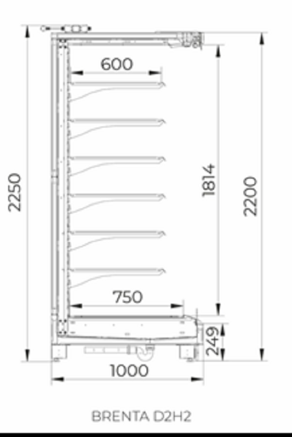 Горка среднетемпературная BRENTA SG D2H2 375 (без боковин)