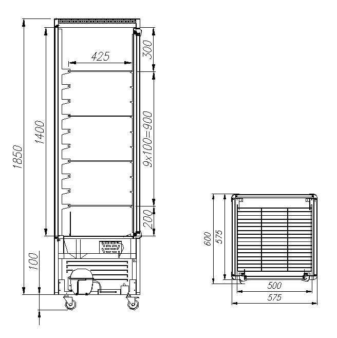 Кондитерская витрина Carboma D4 VM 400-1 (R400C бежево-коричневый, стандартные цвета)