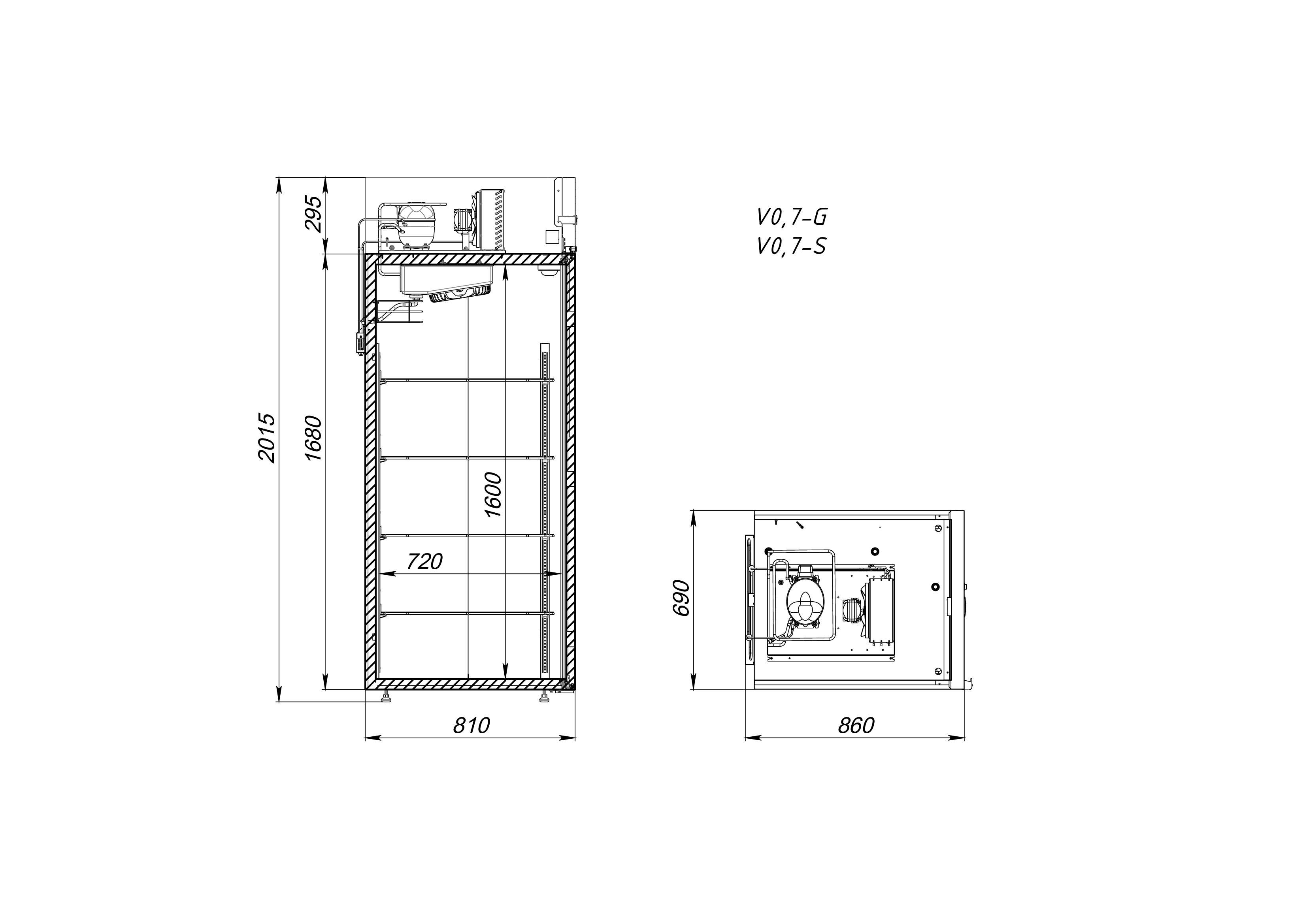 Шкаф холодильный Аркто V0.7-G