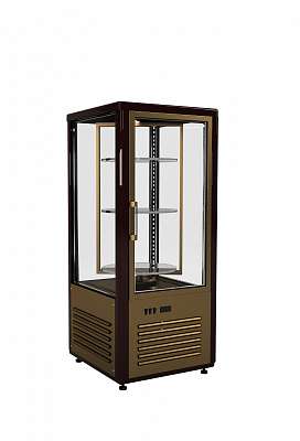 Кондитерская витрина Carboma Люкс D4 VM 120-2 (R120Cвр коричнево-золотой, 1/2, INOX)