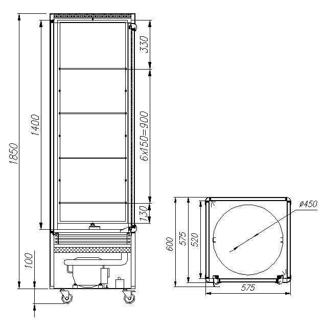 Кондитерская витрина Carboma Люкс D4 VM 400-2 (R400Cвр коричнево-золотой, 1/2, INOX)