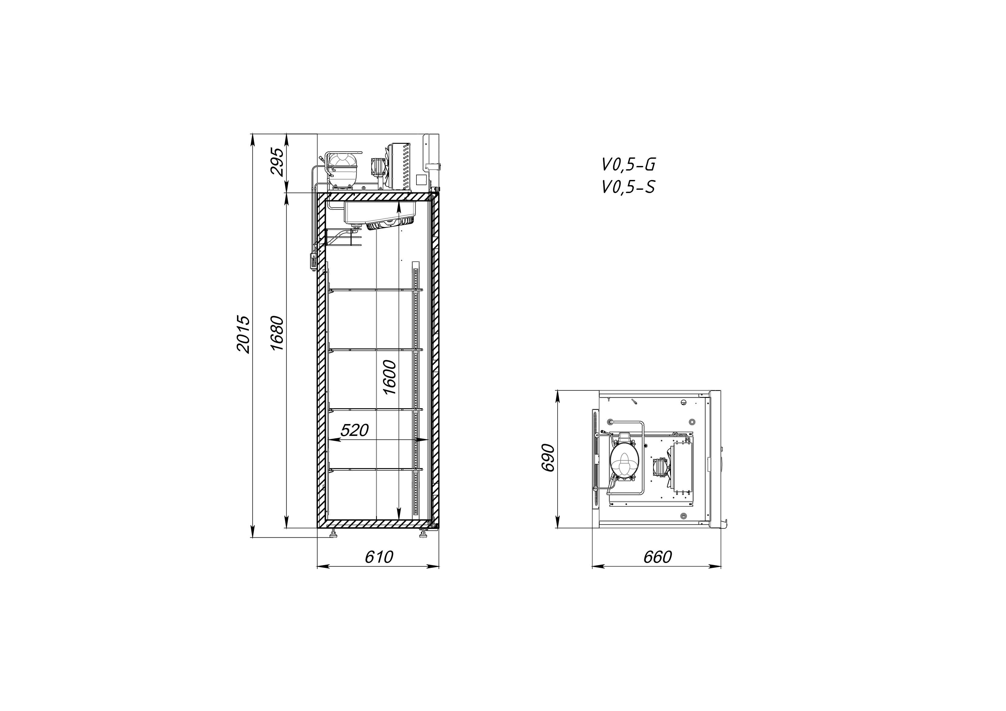 Шкаф холодильный Аркто V0.5-G