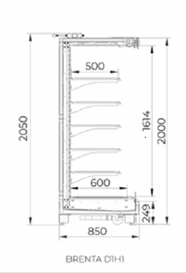 Горка среднетемпературная BRENTA SG D1H1 375 (без боковин)
