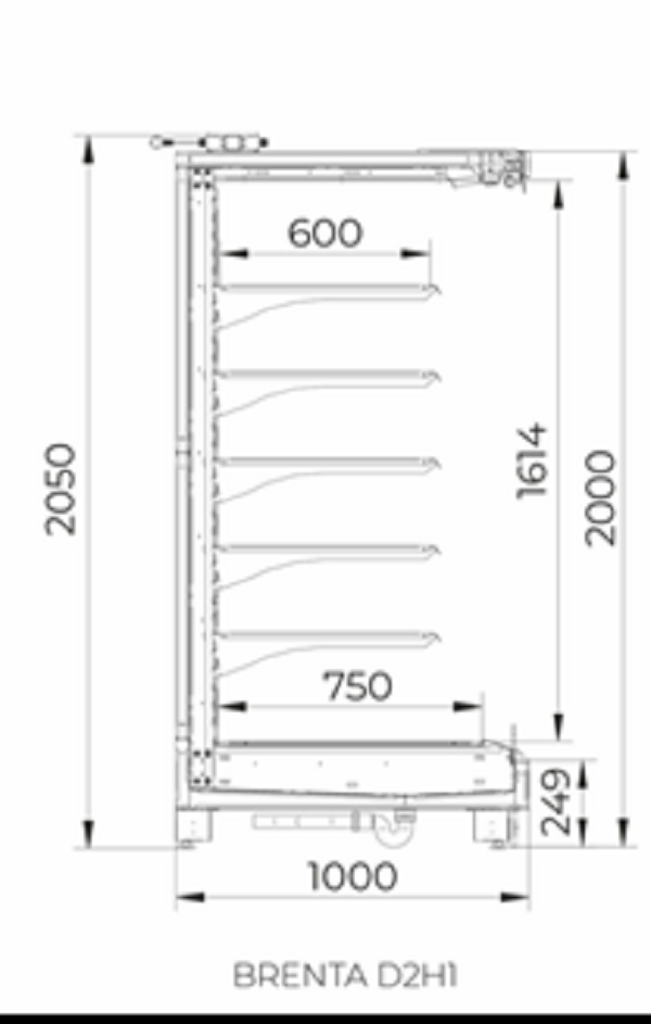 Горка среднетемпературная BRENTA DG D2H1 125 (без боковин