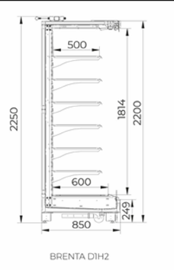 Горка среднетемпературная BRENTA SG D1H2 190 (без боковин)