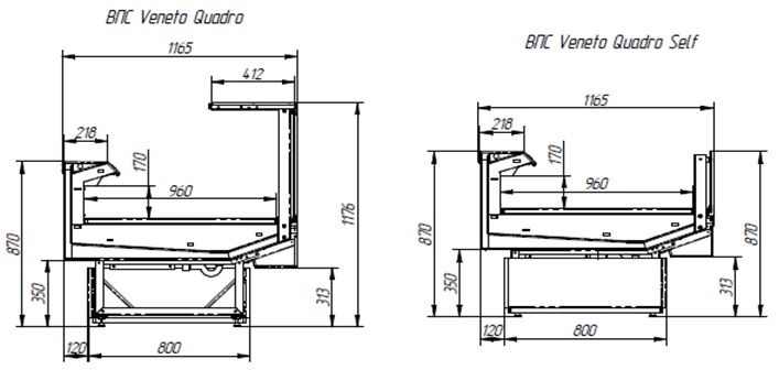 Холодильная витрина Italfrigo Veneto Quadro 1250 Д (вынос. холод)