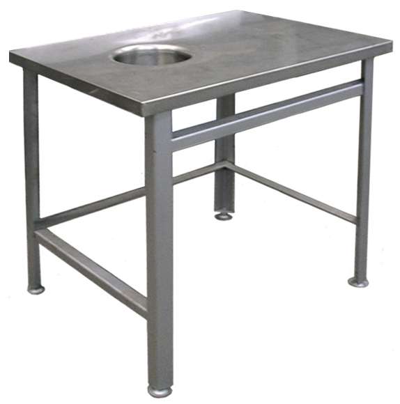 Стол островной для сбора отходов Hessen СПОО 6/6 оц (отверстие в центре)