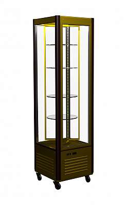 Кондитерская витрина Carboma Люкс D4 VM 400-2 (R400Cвр коричнево-золотой, 1/2, INOX)