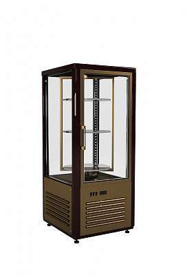 Кондитерская витрина Carboma Люкс D4 VM 120-2 (R120Cвр коричнево-золотой, 1/2, INOX)