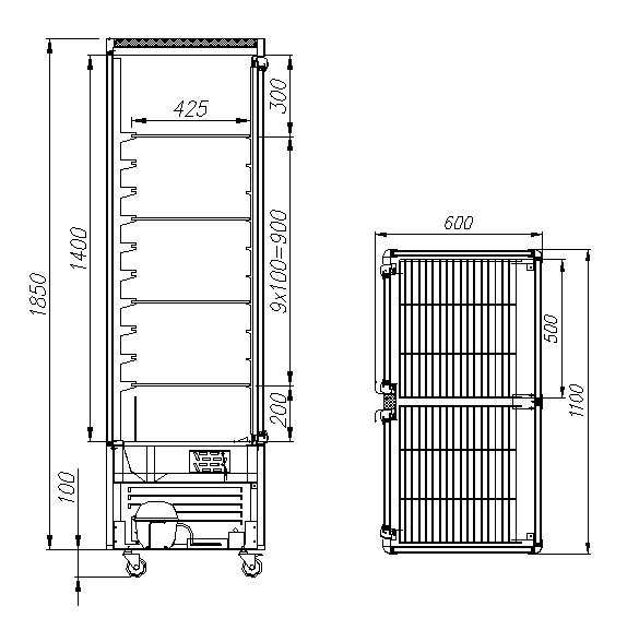 Кондитерская витрина Carboma D4 VM 800-1 (R800C бежево-коричневый, стандартные цвета)