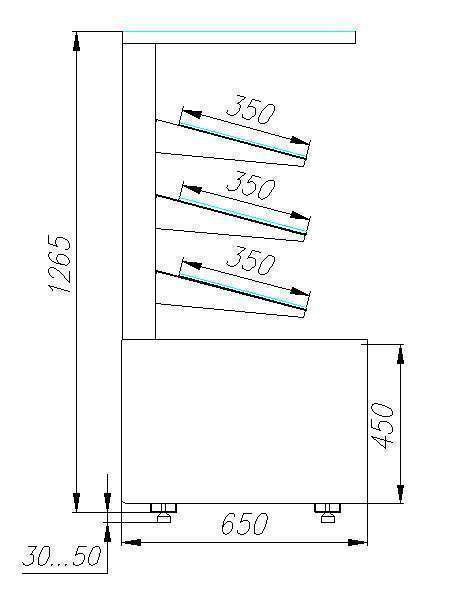 Витрина хлебная Carboma KC70 N 0,9-1 LIGHT Bread 0102-0109 (со стеклом)