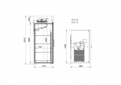 Шкаф холодильный Аркто V1.4-S