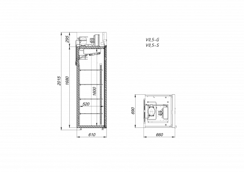 Шкаф холодильный Аркто V0.5-G